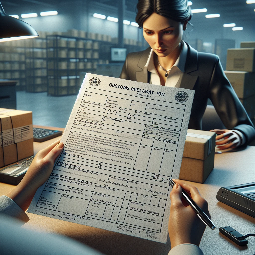 Customs declaration form with returned item