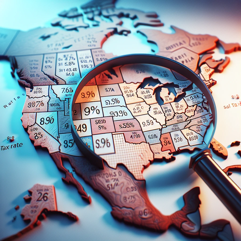 Map with varying sales tax rates